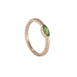 Anello Elena Tormalina Verde Oro Bianco 9kt