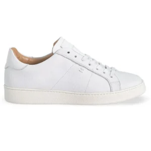 18543 Sneakers van wit gehamerd leer